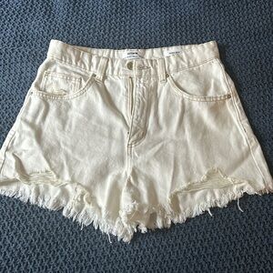 High Waisted Ripped Jean Shorts